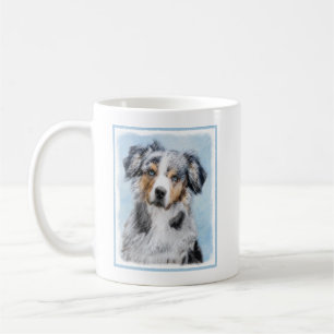 Miniature American Shepherd Painting - Hund Art Kaffemugg