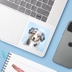 Miniature American Shepherd Painting - Hund Art Klistermärken