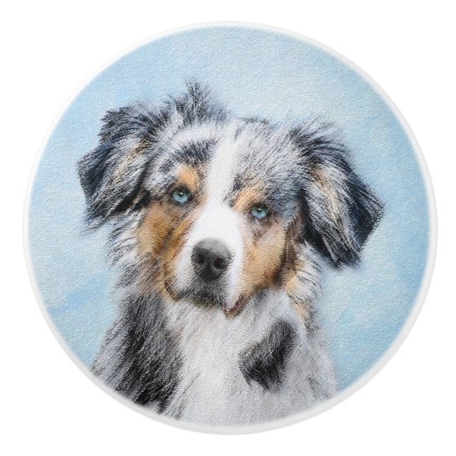 Miniature American Shepherd Painting - Hund Art Knopp (Framsidan)