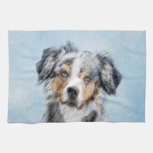 Miniature American Shepherd Painting - Hund Art Kökshandduk