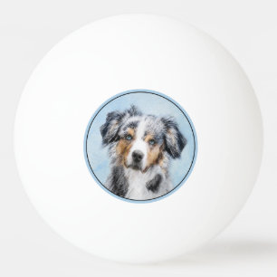 Miniature American Shepherd Painting - Hund Art Pingisboll