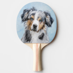 Miniature American Shepherd Painting - Hund Art Pingisracket
