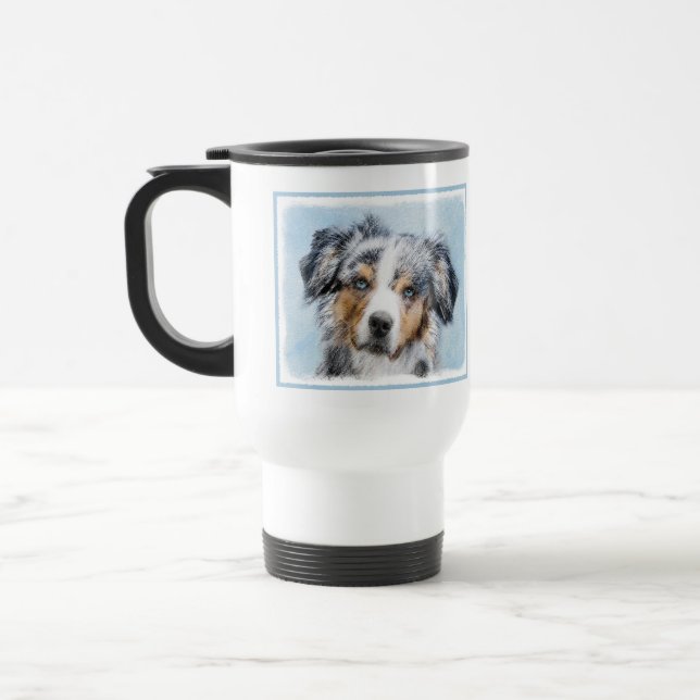 Miniature American Shepherd Painting - Hund Art Resemugg (Vänster)