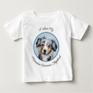 Miniature American Shepherd Painting - Hund Art T Shirt