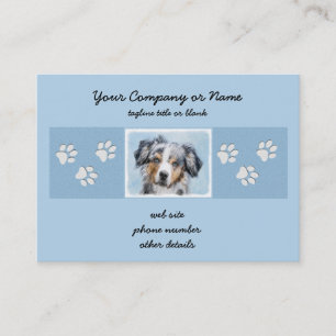 Miniature American Shepherd Painting - Hund Art Visitkort