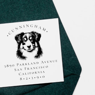 Miniature American Shepherd Pet Hund Returadress Stämpel