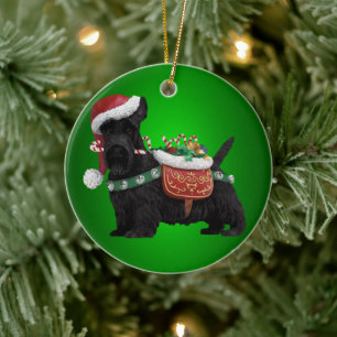 Miniature Black Schnauzer Hund jul Ornament