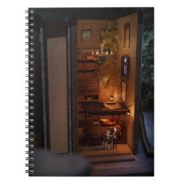 Miniature bok nook diorama - fiender till älskare anteckningsbok