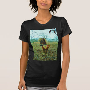 Miniature Brown horse Valentine Heart Tee Shirt