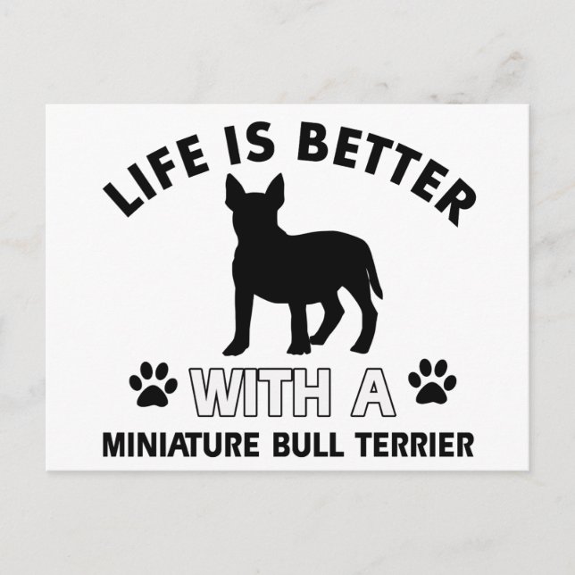 Miniature Bull Terrier-design Vykort (Framsida)