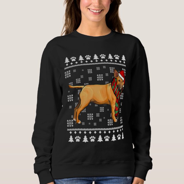 Miniature Bull Terrier Hund Santa Hat Julafton Ugl T Shirt (Framsida)