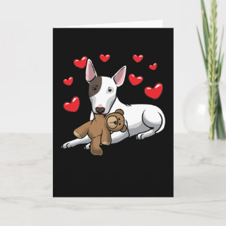 Miniature Bull Terrier Hund with Mjukisdjur Kort