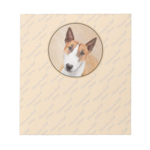 Miniature Bull Terrier Painting - Original Hund Ar Anteckningsblock