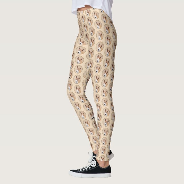 Miniature Bull Terrier Painting - Original Hund Ar Leggings (Vänster)