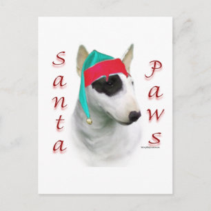 Miniature Bull Terrier Santa Tassar Helg Vykort