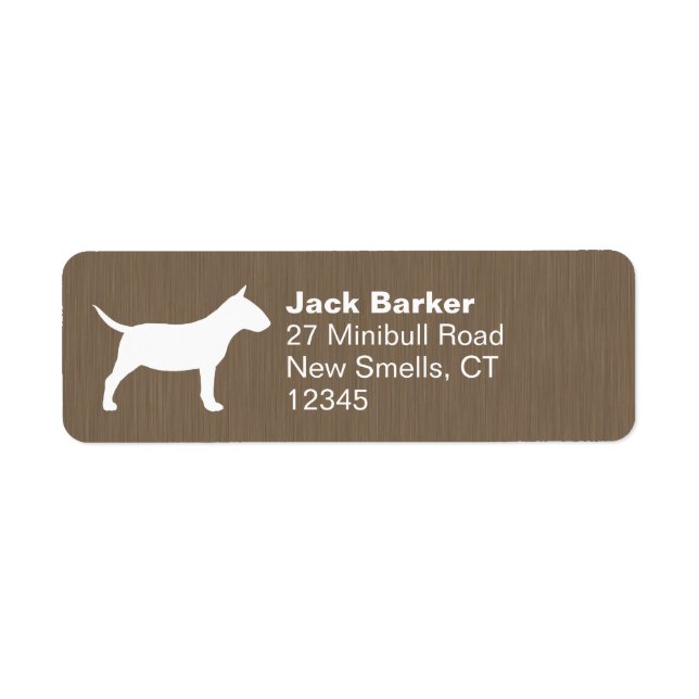 Miniature Bull Terrier Silhouette Returadress Returadress Etikett (Framsidan)