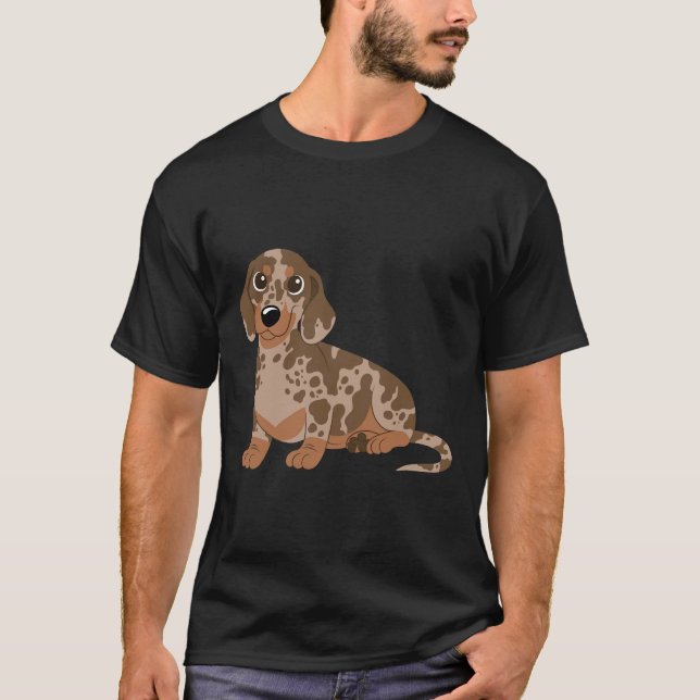 Miniature Dachshund Dapple T Shirt (Framsida)