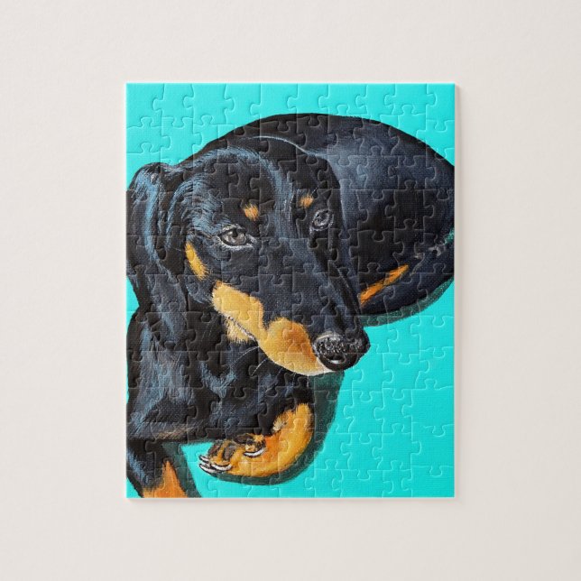 Miniature Dachshund Painting Pussel (Vertikal)