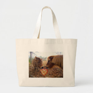 Miniature Donkey & Horse Valentine Heart Jumbo Tygkasse