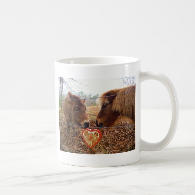 Miniature Donkey & Horse Valentine Heart Kaffemugg (Höger)