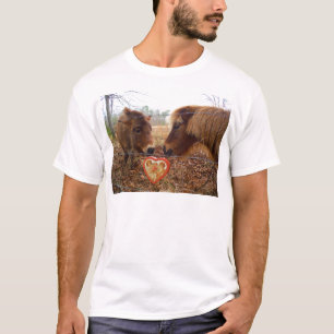 Miniature Donkey & Horse Valentine Heart T Shirt