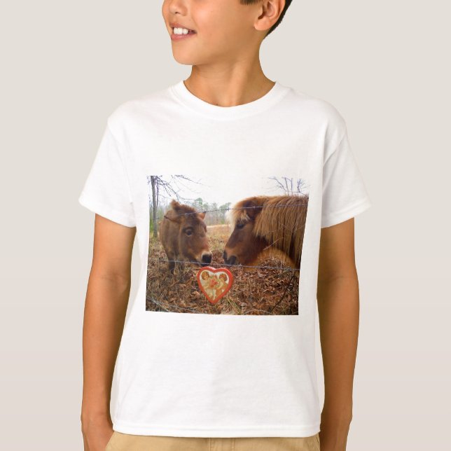 Miniature Donkey & Horse Valentine Heart Tröja (Framsida)