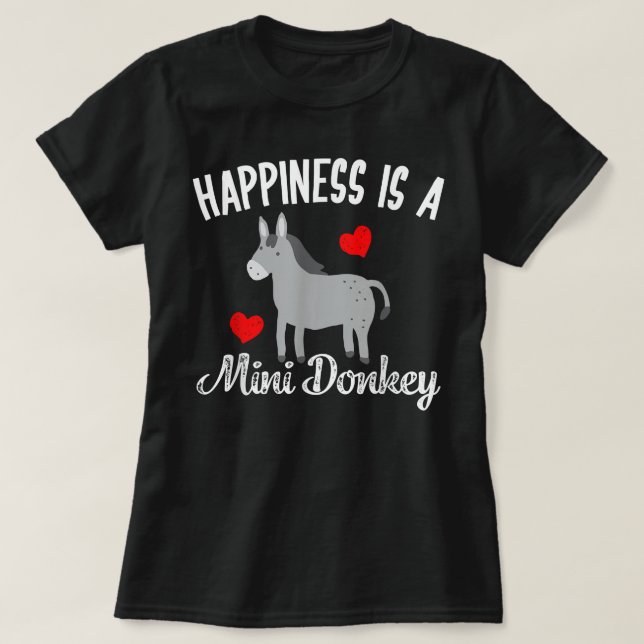 Miniature Donkey Rancher Farmer Mini Donkey Älskar T Shirt (Design framsida)
