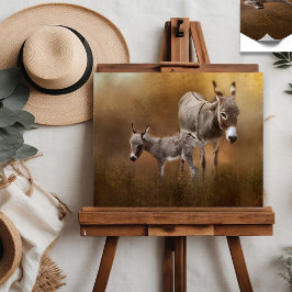 Miniature Donkey with Colt Poster