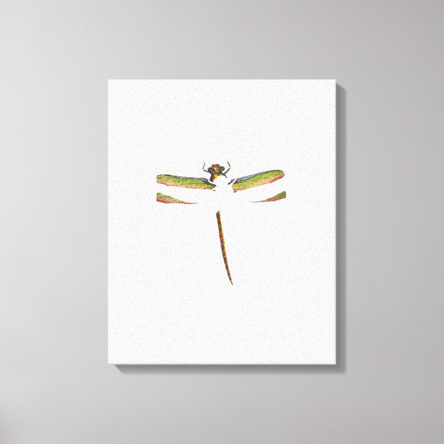 Miniature Dragonfly på White Background Canvastryck (Framsida)