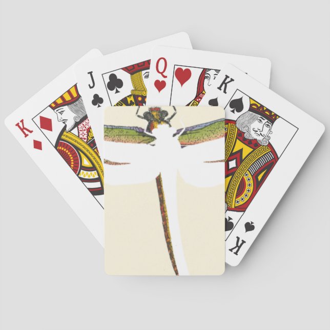 Miniature Dragonfly på White Background Spel Kort (Baksidan)