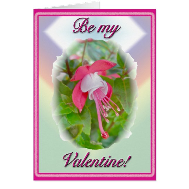 Miniature Fuschia Valentine Card Hälsningskort (Framsidan)