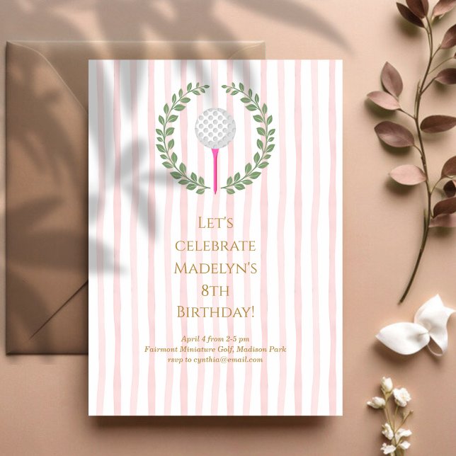 Miniature Golf Child Födelsedagsfest Inbjudningar (Skapare uppladdad)