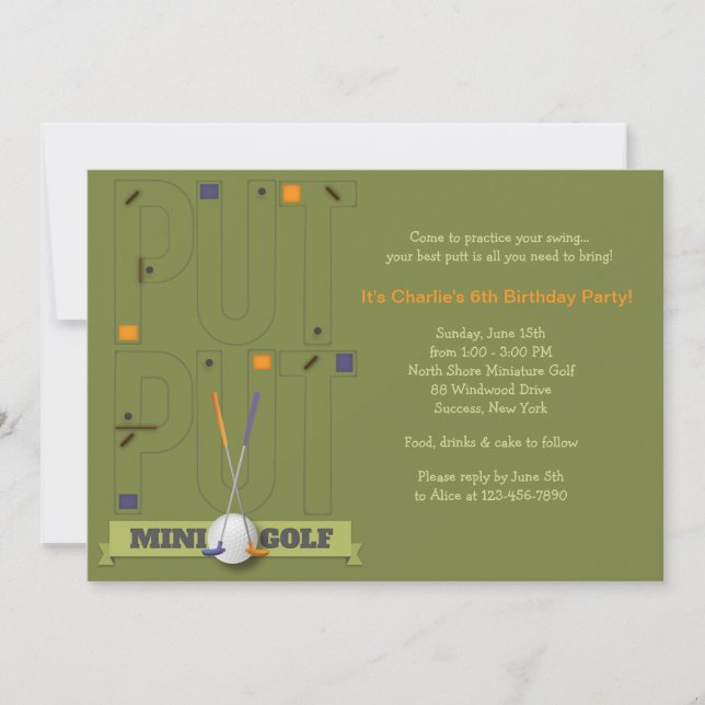 Miniature Golf-inbjudan Inbjudningar (Framsida)
