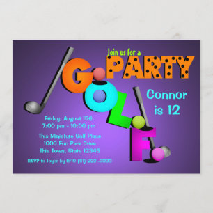 Miniature Golf Party Inbjudningar