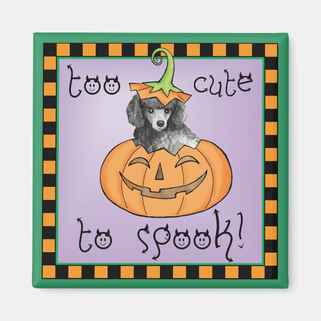 Miniature Halloween Pudel Magnet (Framsidan)