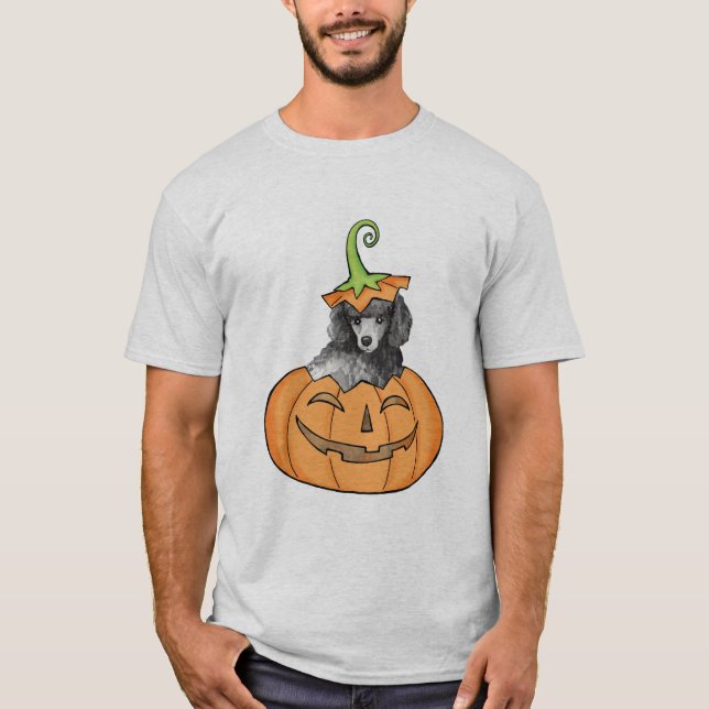 Miniature Halloween Pudel T Shirt (Framsida)