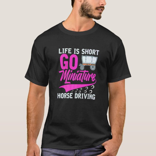 Miniature Horse Driving Cart Saddle Wagon Mini Hor T Shirt (Framsida)