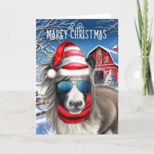 Miniature Horse Funny MAREy jul Helgkort