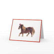 Miniature Horse God jul Card