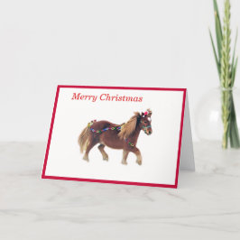 Miniature Horse God jul Card Tack Kort