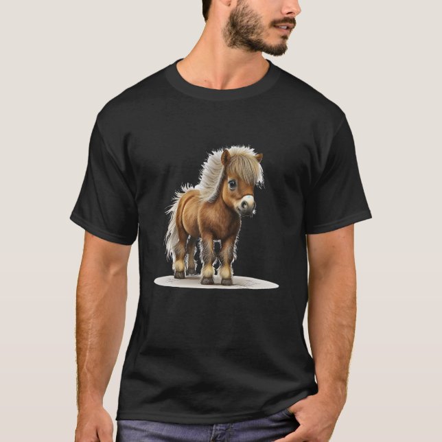 Miniature Horse Mini Horse Pet Tiny Horse Lover Po T Shirt (Framsida)