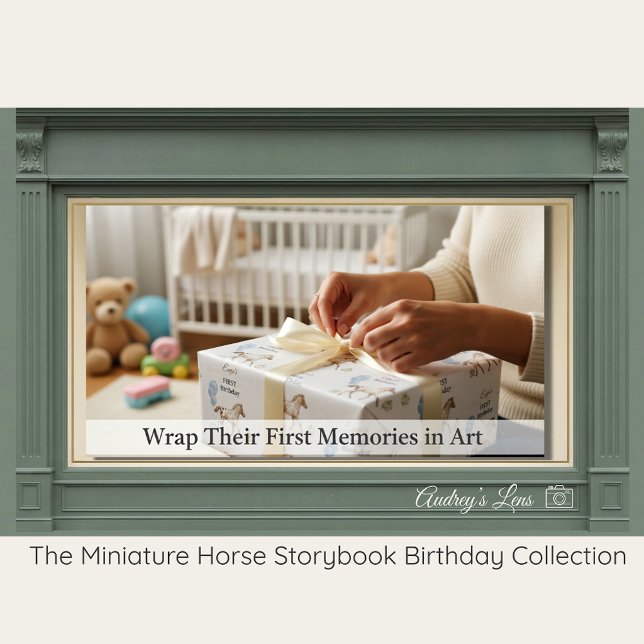 Miniature Horse Storybook Birthday Presentpapper (Skapare uppladdad)