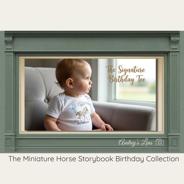 Miniature Horse Storybook FIRST Birthday T-Shirt (Skapare uppladdad)