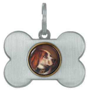 MINIATURE HUND PORTRÄTT Bloodhound ID-bricka Husdjur