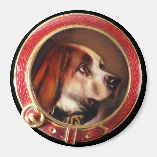 MINIATURE HUND PORTRÄTT Bloodhound Magnet (Framsidan)