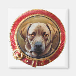 MINIATURE HUND PORTRÄTT Chocolate Labrador Magnet