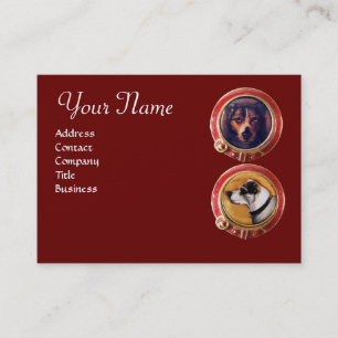 MINIATURE HUND PORTRÄTT Monogram Veterinär Visitkort