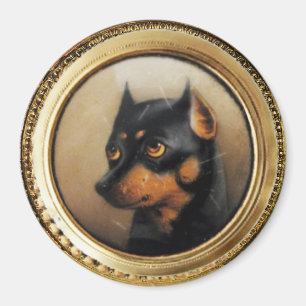 MINIATURE HUND PORTRÄTT Pincher Magnet