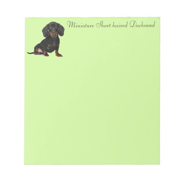 Miniature Kort Hved Dachsund Anteckningsblock (Framsida)