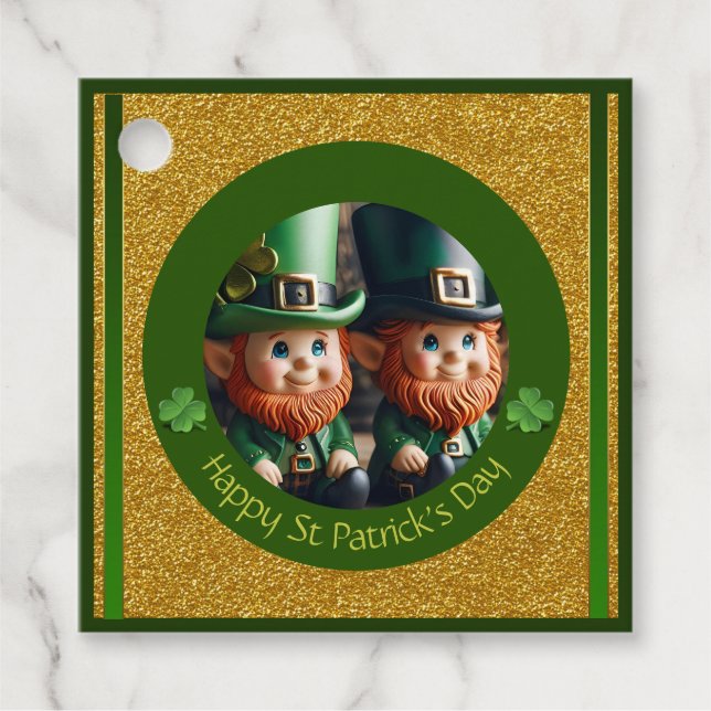 Miniature Leprechaun St patrick's day Tack FT Gåvor Etiketter (Framsida)
